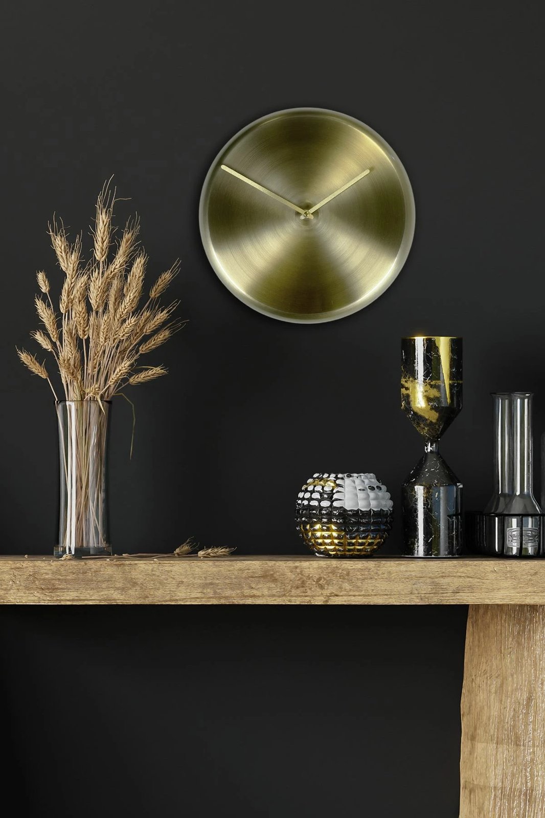 Orë muri dekorative metalike Wallity, ngjyrë ari, 30cm