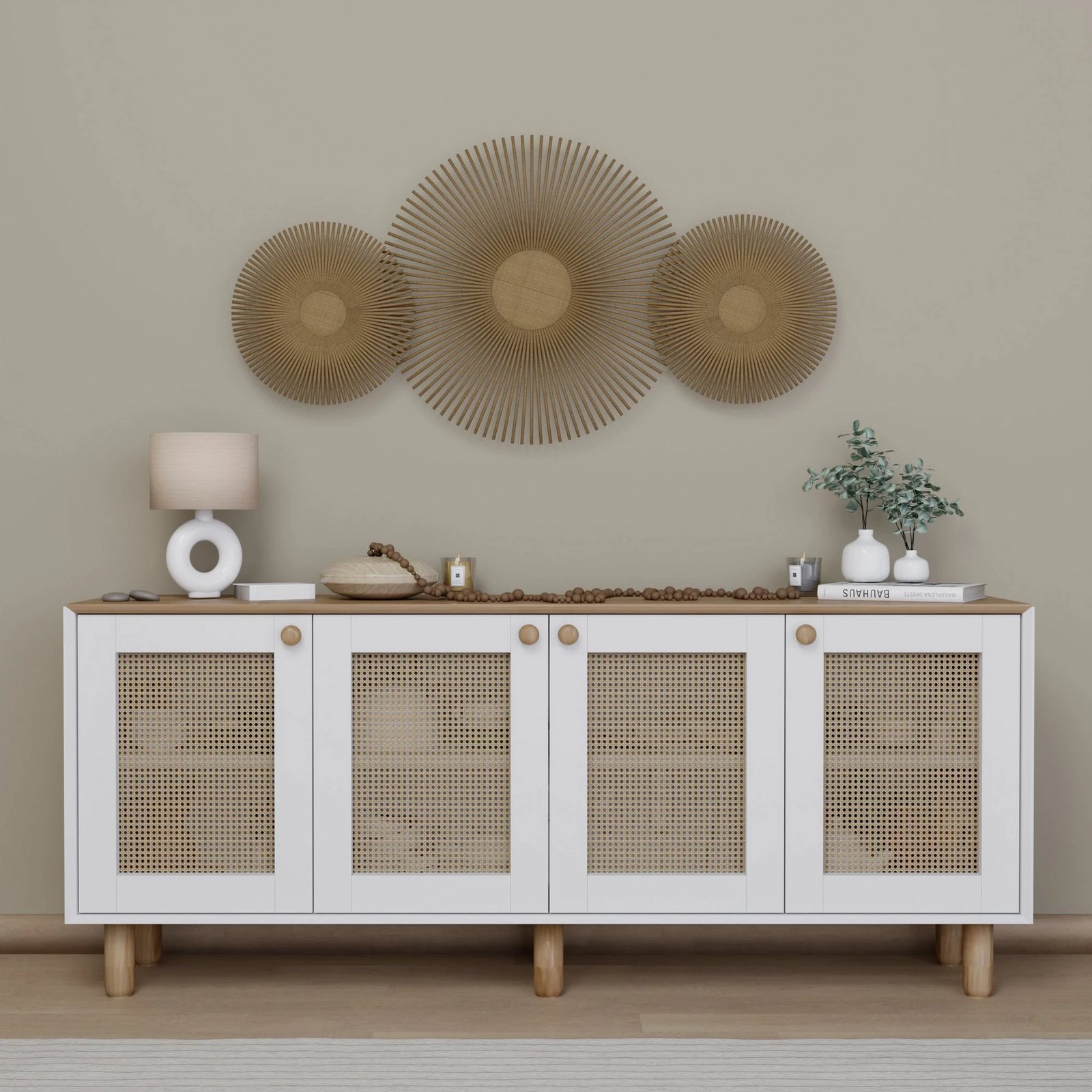 Konsol Skye Decor, stil bohemian, ngjyrë arrë e çelët, 1600-133