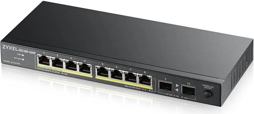Switch Zyxel GS1100-10HP v2, Gigabit Ethernet, PoE, i zi