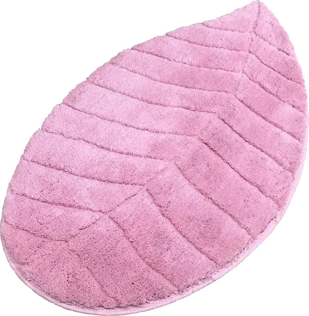 Tapet akrilik për banjo, formë gjetheje, ngjyrë rozë, 60x100cm Tapet akrilik për banjo, formë gjetheje, ngjyrë rozë, 60x100cm