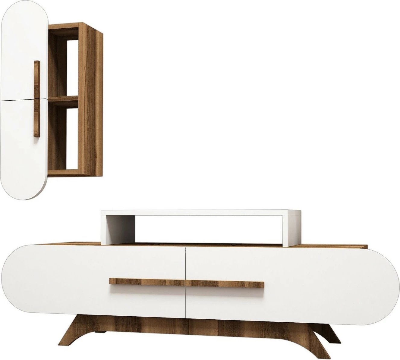 Komodë TV Hanah Home, Rose S, ngjyrë arre dhe e bardhë