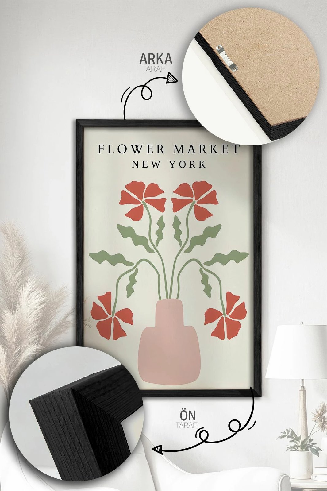 Set pikturash dekorative me kornizë (3 copë), Wallity, Artvmodel27-Sıyah