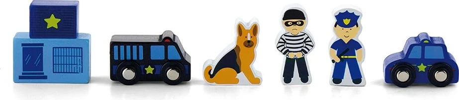 Figurina druri, Viga, Police, 6 pjesë, multingjyrësh, set