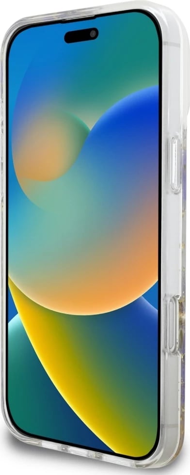 Mbështjellës MagSafe, Guess Resin Flowers, për iPhone 16 Pro 6.3", hardcase TPU/PC, vjollcë