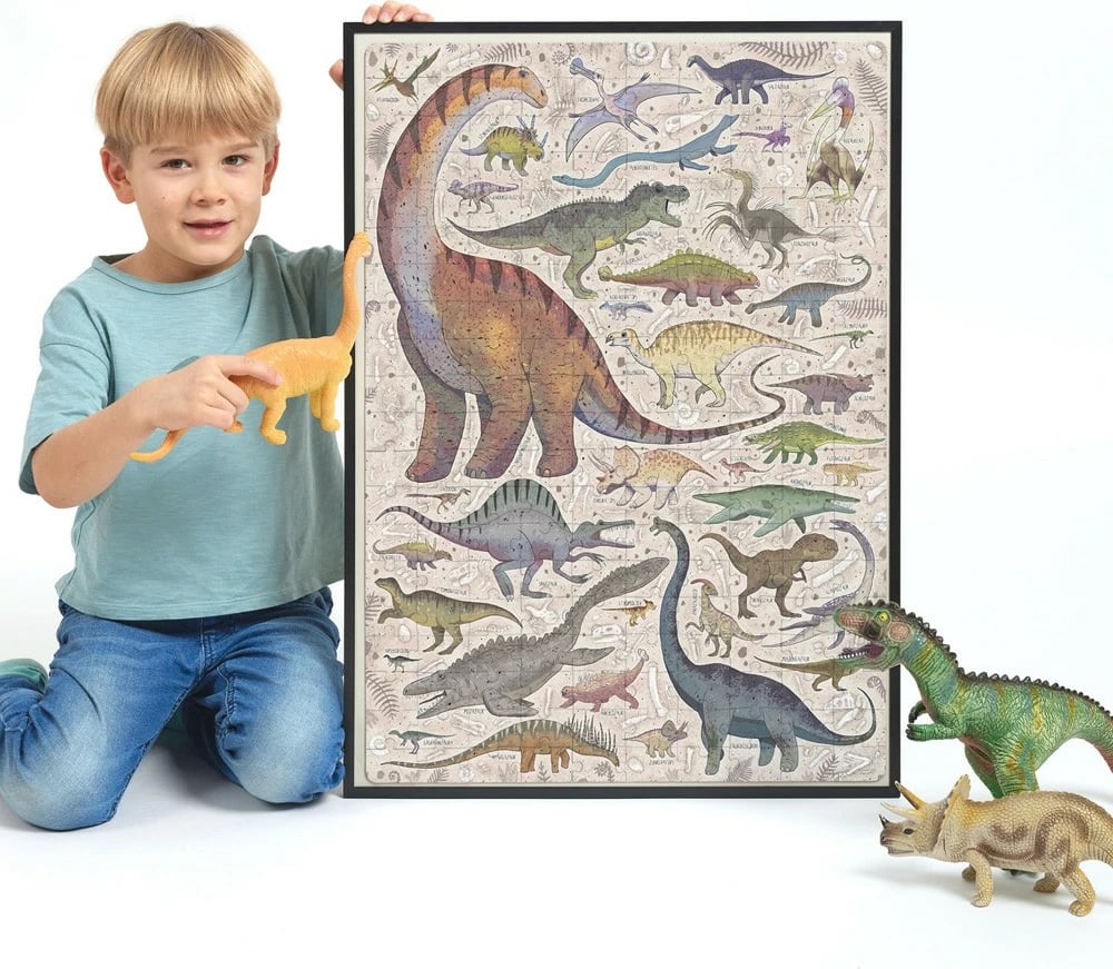 Puzzle CzuCzu Puzzlove Dinosaurs, 200 pjesë, 48x68cm