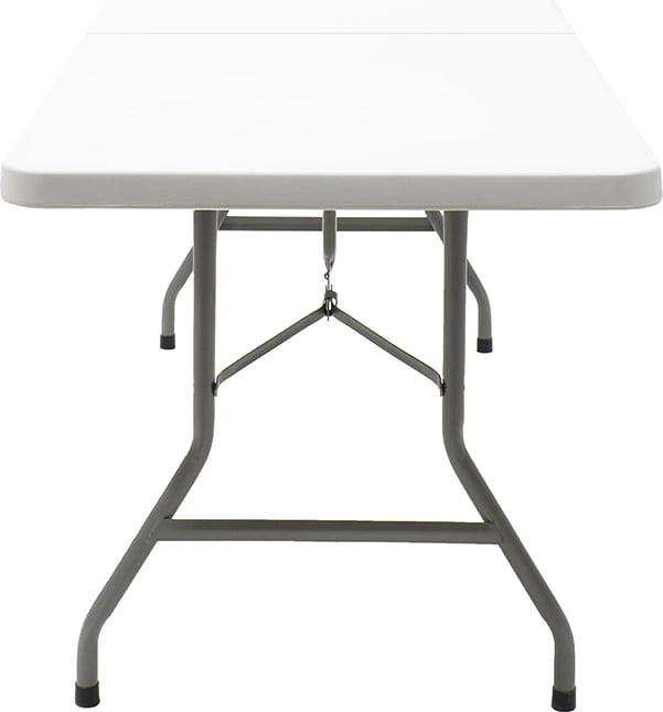 Tavolinë palosëse Rodeo, valixhe, e bardhë, 240x76x74cm