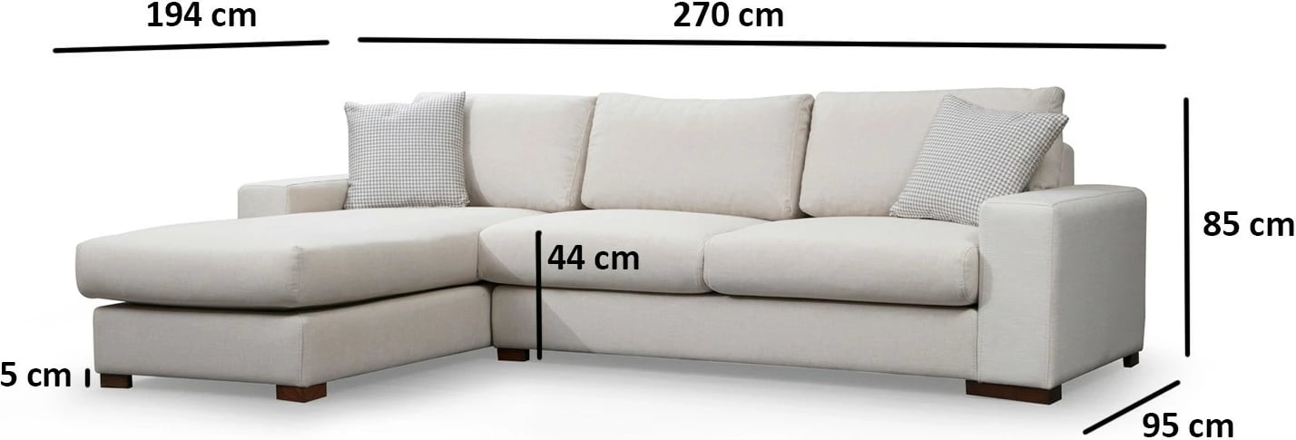 Këndare Atelier del Sofa, Loop 17, ngjyrë bezhë, 270x194 cm
