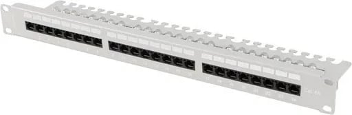 Patch panel LANBERG 24 porta 1U 19" kat.6A UTP, gri me organizues kabllosh