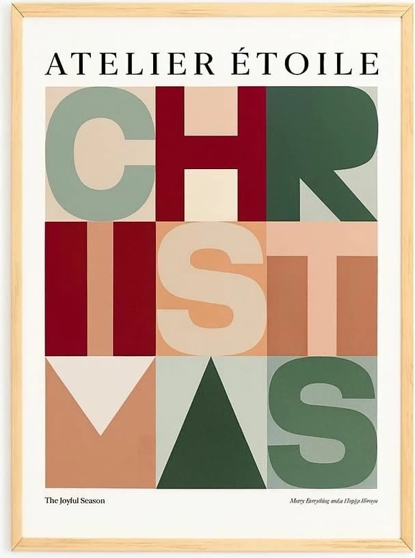 Pikturë dekorative me kornizë, shumëngjyrëshe, Wallity, Nwyearsngmdl103, 33x48cm