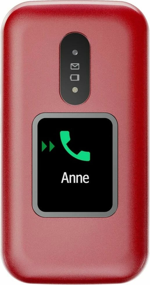Celular Doro 2880, Clamshell, Single SIM, 320 x 240 pixels, Bluetooth, 1000 mAh, Kuq, Bardhë