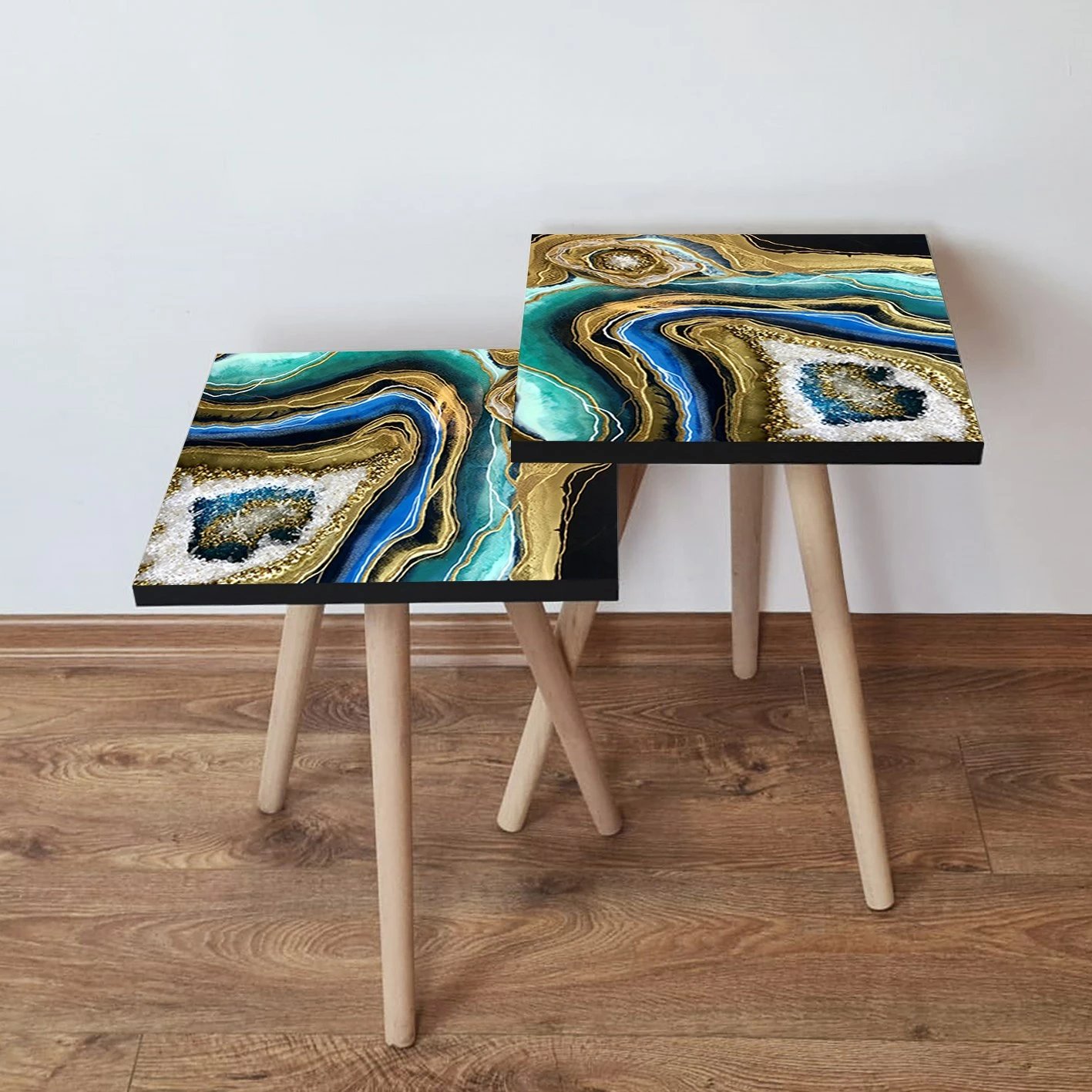 Tavolina ndihmëse të vendosshme, shumëngjyrëshe, 2 copë, Skye Decor, 2Shp288