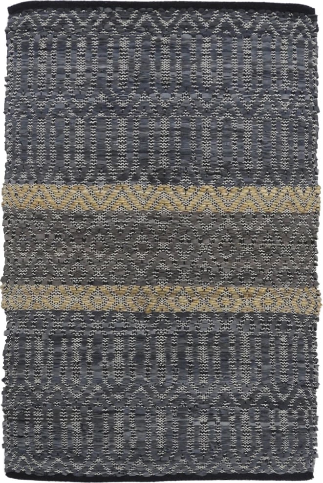 Qilim lëkure Stripe, gri-bezhë, 60x90cm