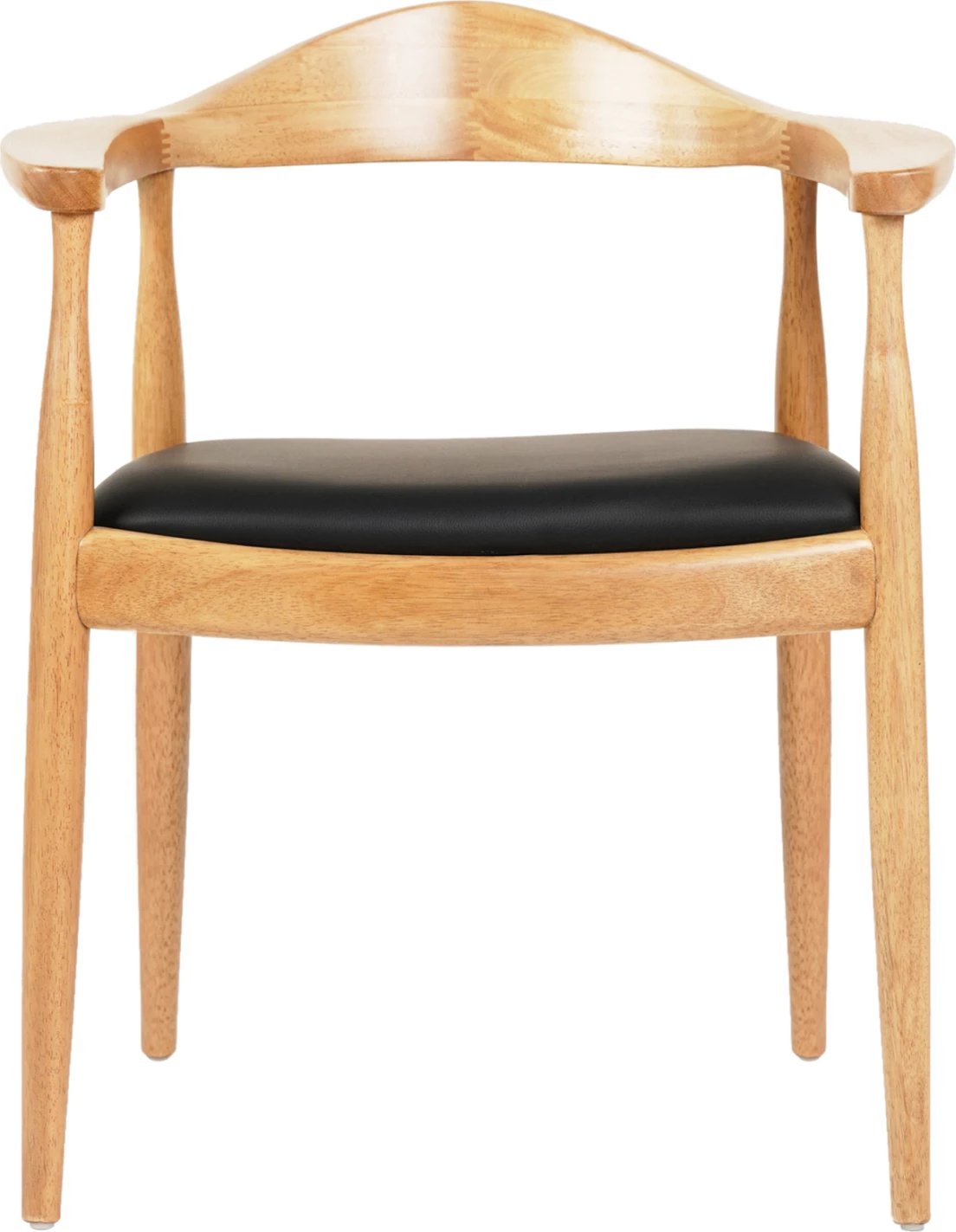 Karrige për tavolinë ngrënieje ADOR FH9948.01, dru gome, ngjyrë lisi & PU e zezë, 62x54x76.5 cm