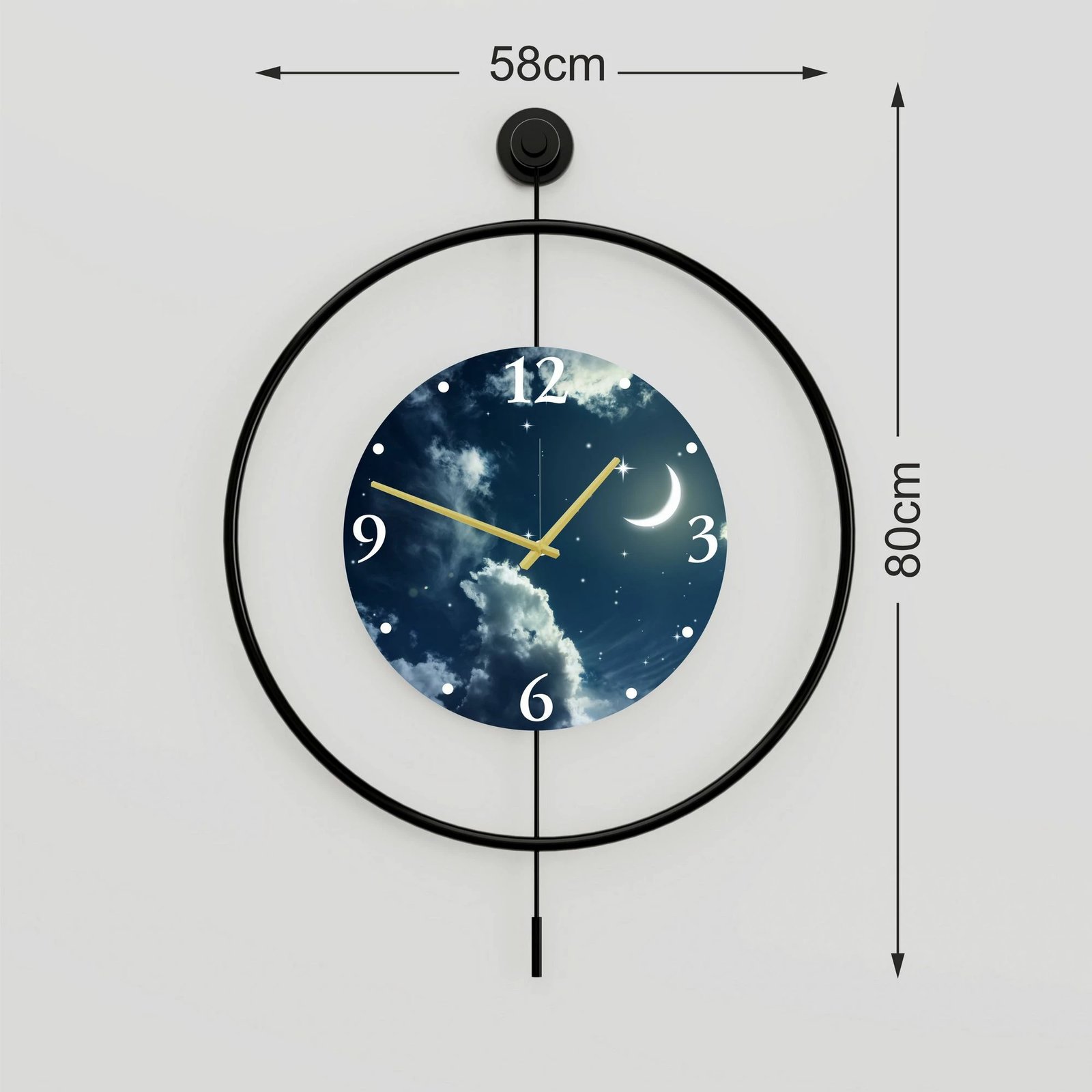 Orë muri dekorative prej metali, Wallity, Mclock-00118, e zezë