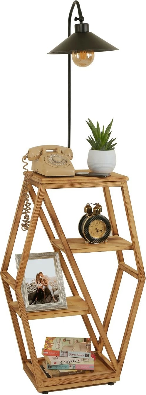 Llambë dyshemeje Opviq, 8526-1, ngjyrë kaki, me raft librash