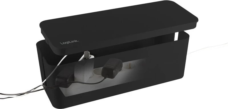 Kuti për organizimin e kabllove LogiLink, set prej 3 copësh, ngjyrë e zezë