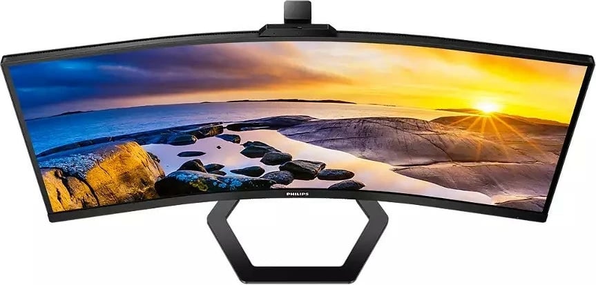 Monitor Philips 34E1C5600HE, 34 inç, VA, 3440x1440, USB-C, Kamerë, Altoparlantë, Zi