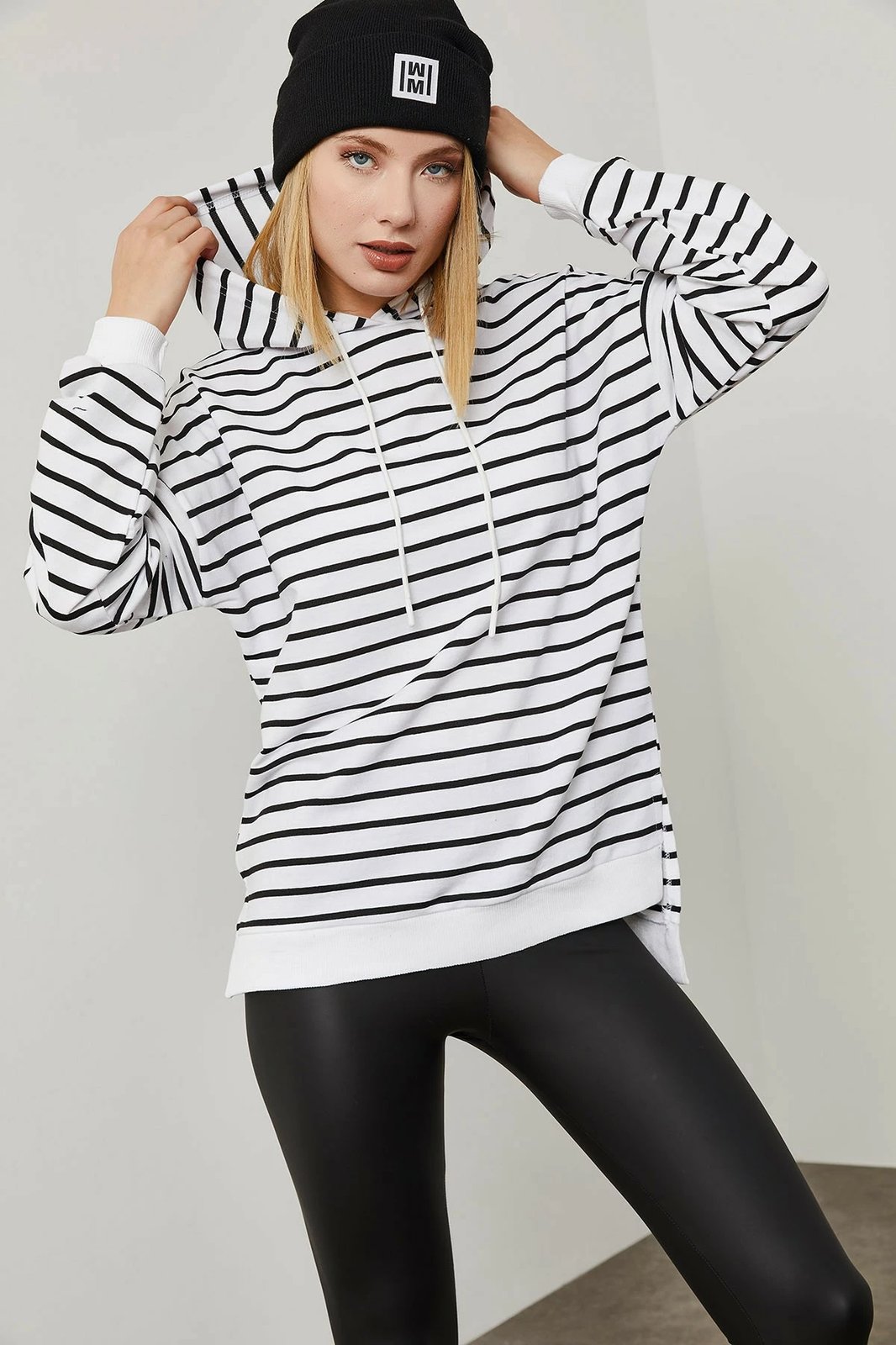 Bluze e trashë për gra, Jumeon, X2014, e zezë, e bardhë