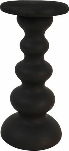 Mbajtëse qirinjsh dekorative ALISI, polirezine, e zezë, 10x10x21 cm