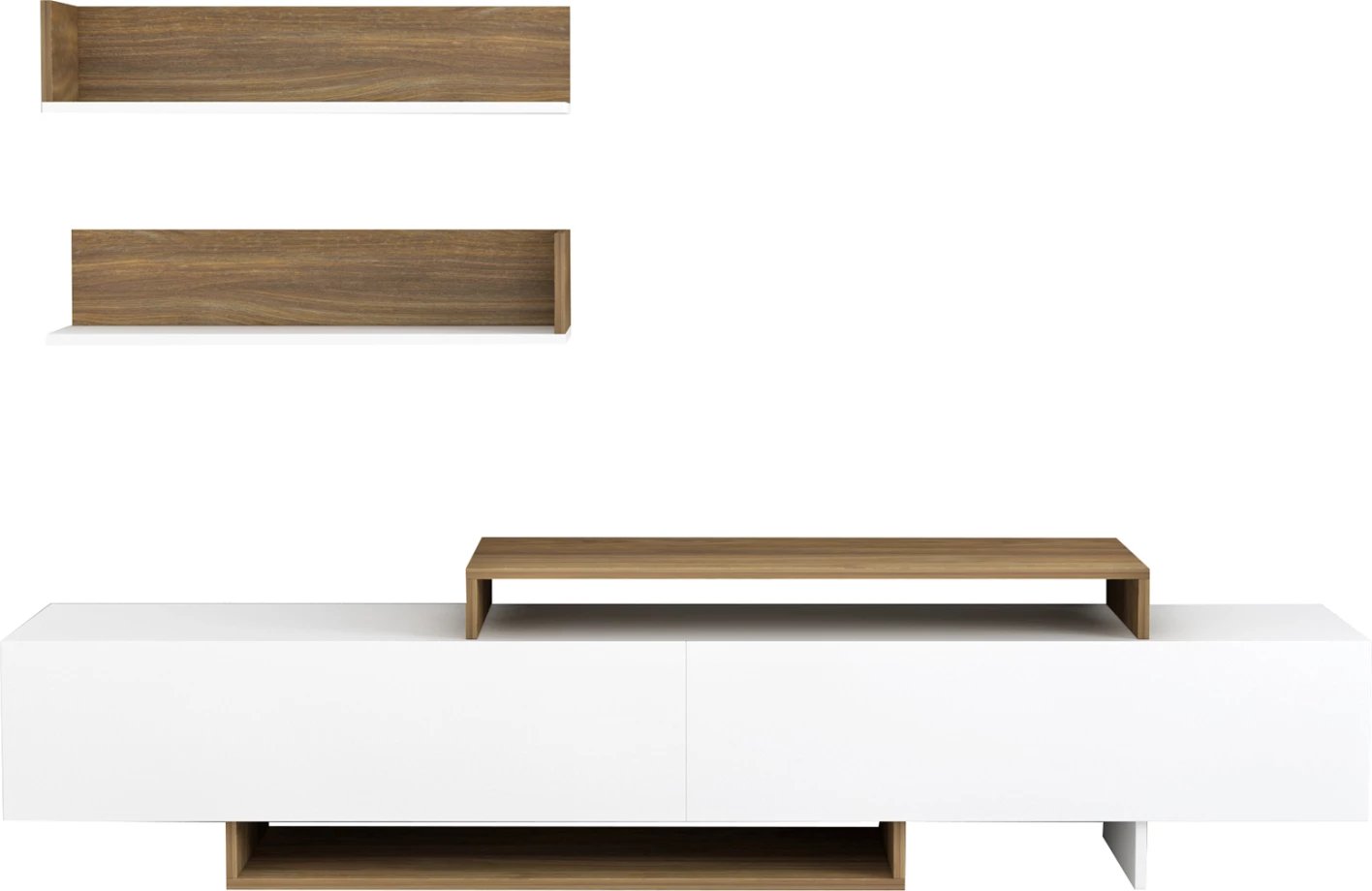 Set mobiljesh për TV, EDUARDO, FH8909.12, melaminë, ngjyrë bardhë-natyrale, 180x29,5x45Hcm Set mobiljesh për TV, EDUARDO, FH8909.12, melaminë, ngjyrë bardhë-natyrale, 180x29,5x45Hcm