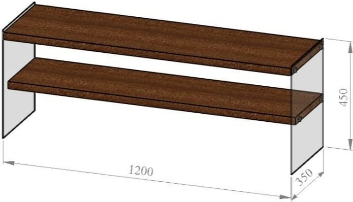 Komodë TV Hanah Home, TV100, ngjyrë arre, xham i temperuar, 120x45x35cm