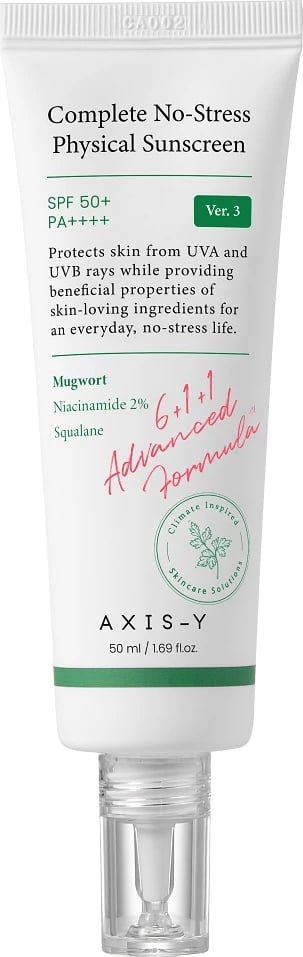 Krem fytyre për diell AXIS-Y Complete No-Stress Physical Sunscreen V.3 për femra SPF50+, 50ml