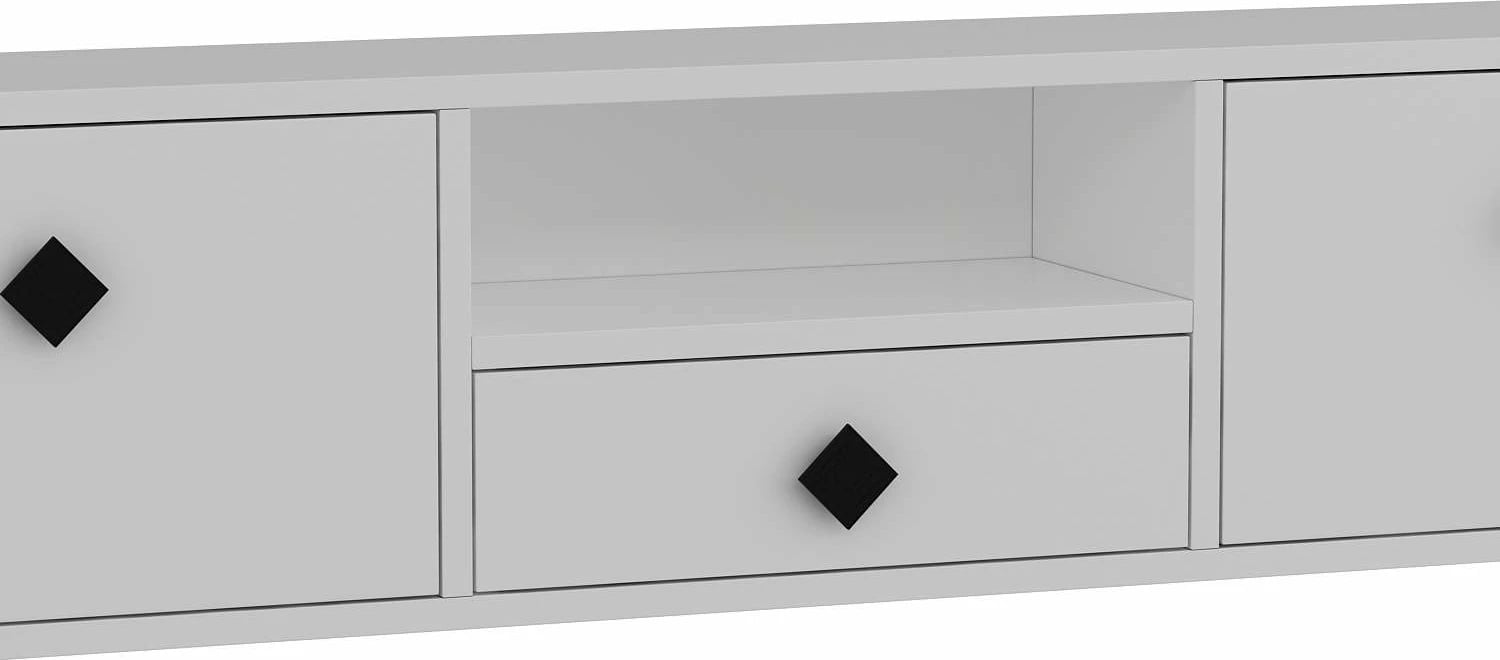 Komodë TV Skye Decor, 1305-DROP-1, e bardhë, e zezë