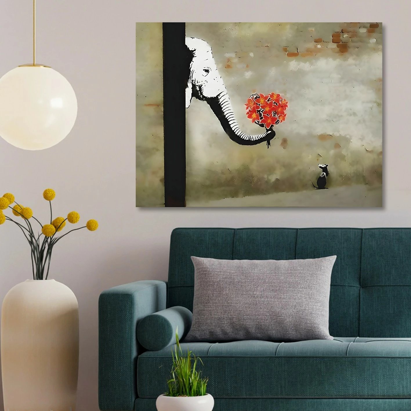 Pikturë dekorative në kanavacë, Banksy, shumëngjyrëshe, 70x100cm, KNV4575_70100