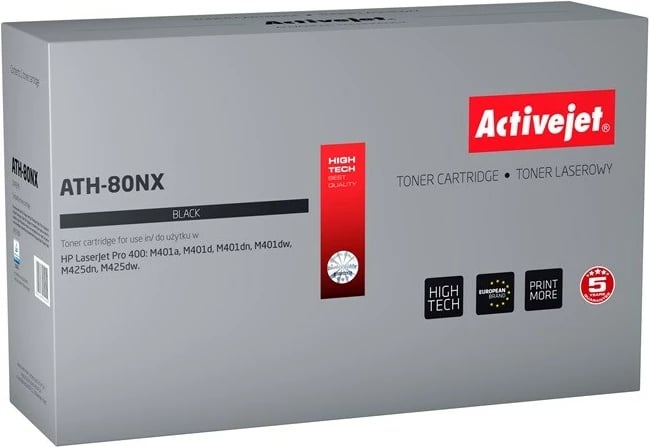 Toner zëvendësues Activejet ATH-80NX për printer HP, i zi