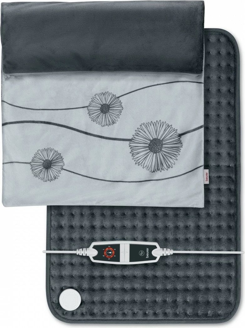 Jastëk elektrik Beurer HK125 XXL Cosy, 60x40 cm, 6 nivele, ndezje e shpejtë, timer 90 min, kabllo 2.3 m, mbrojtje nga mbinxehja, i larëshëm, gri