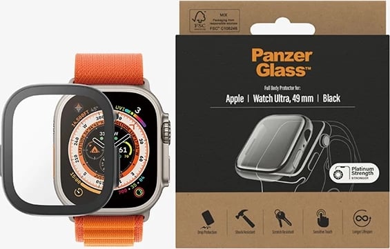 Mbështjellës PanzerGlass Full Body për Apple Watch Ultra 49mm, zi