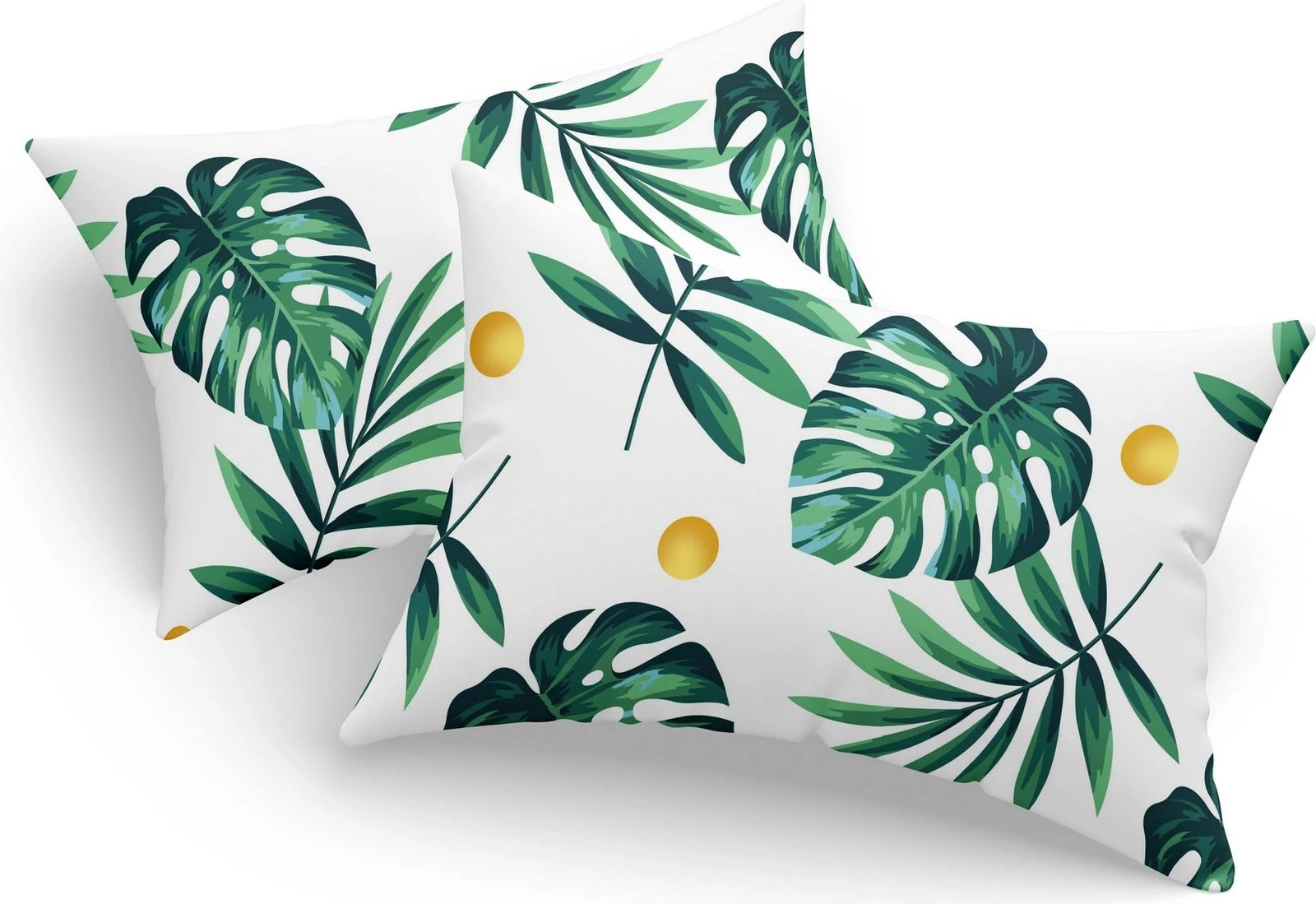 Set këllëfësh jastëku (2 copë), Monstera, ngjyrë e gjelbër