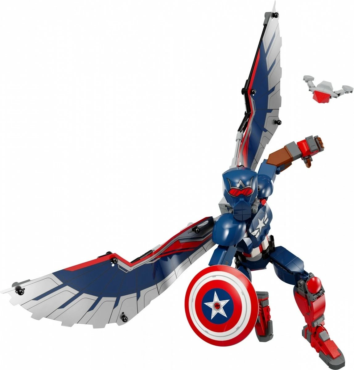 Set LEGO Marvel Super Heroes Captain America 76296, 359 pjesë, për fëmijë 8+, me krahë dhe mburojë, shumëngjyrësh