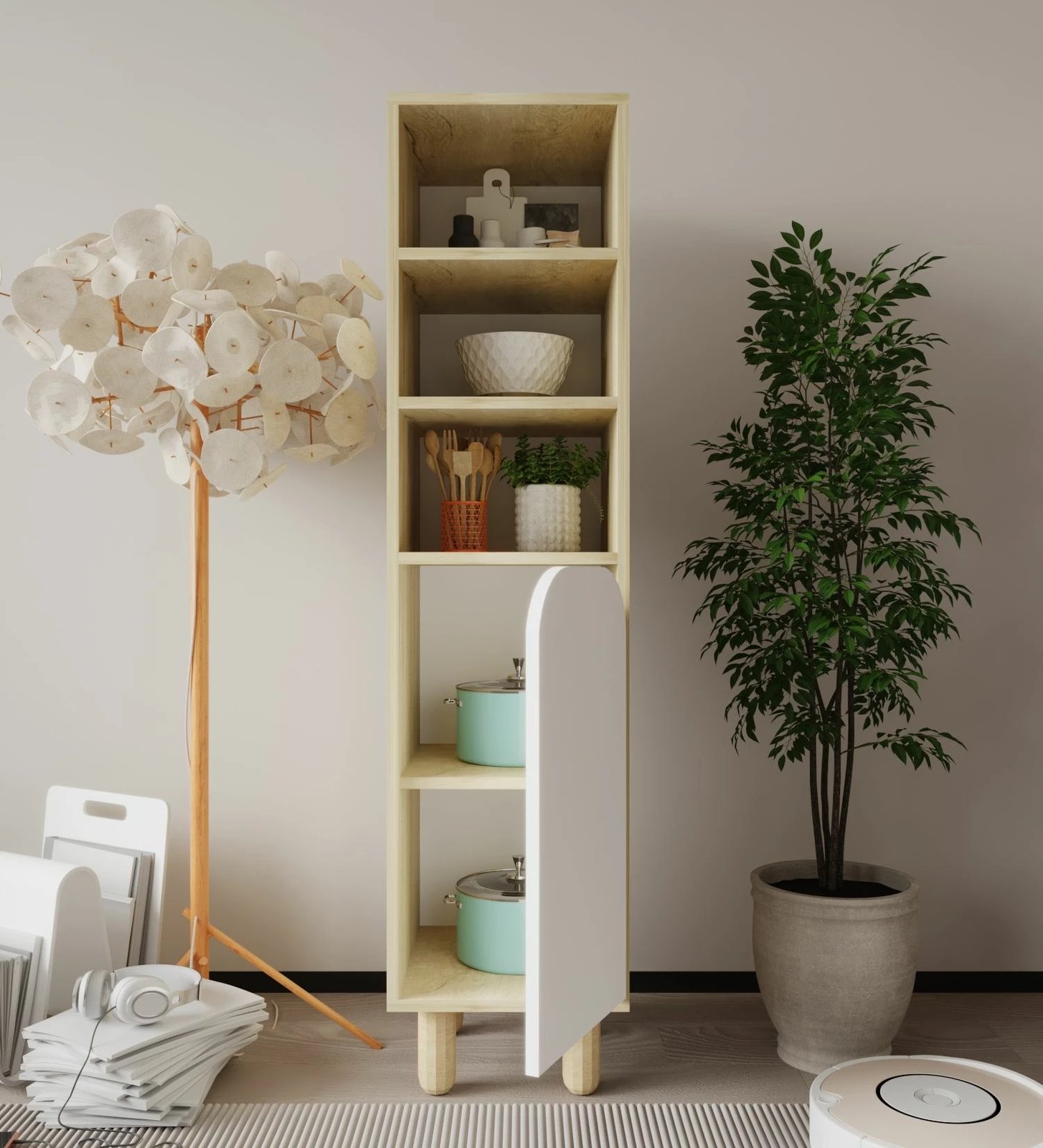 Dollap multifunksional Skye Decor, Parma 1, ngjyrë lis safir dhe e bardhë