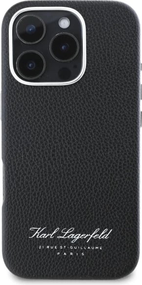 Mbështjellës Karl Lagerfeld Hotel RSG për iPhone 16 Pro Max, i zi