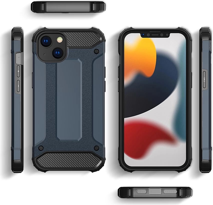 Mbështjellës Hurtel Hybrid Armor për iPhone 14, Blu