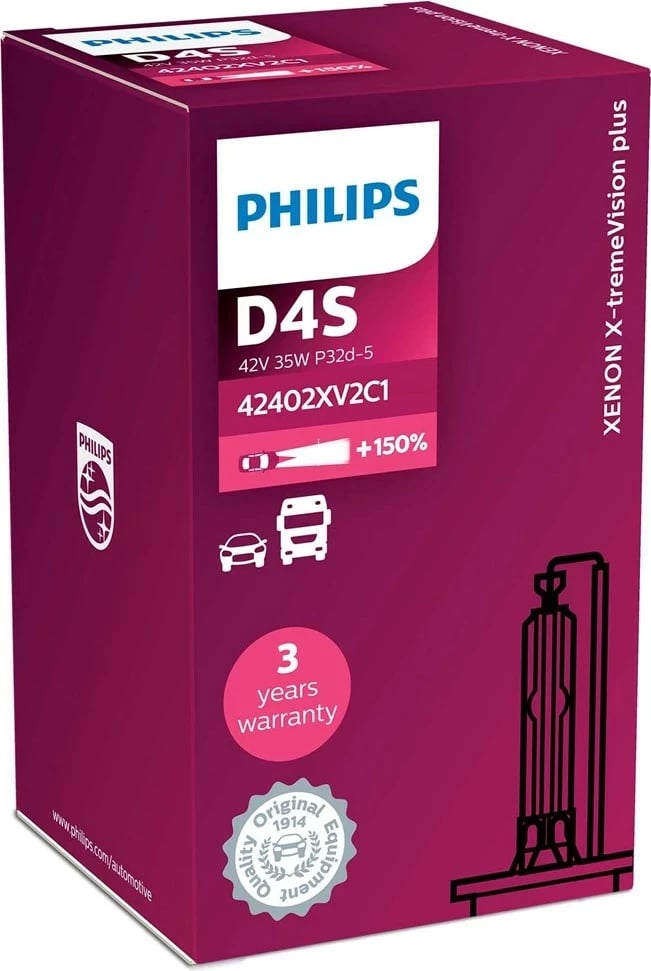 Llambë Xenon Philips D4S Xtreme Vision 42402XV2C1 për vetura