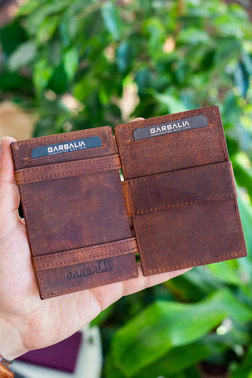 Mbajtës kartelash Zoozie Bags, Magic, lëkurë natyrale, ngjyrë tan