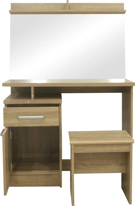 Tavolinë grimi me pasqyrë Olympus, ngjyrë lisi e çelët, 90.5x39.5x75cm