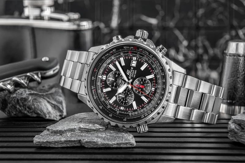 Orë dore për meshkuj Casio Edifice, argjend