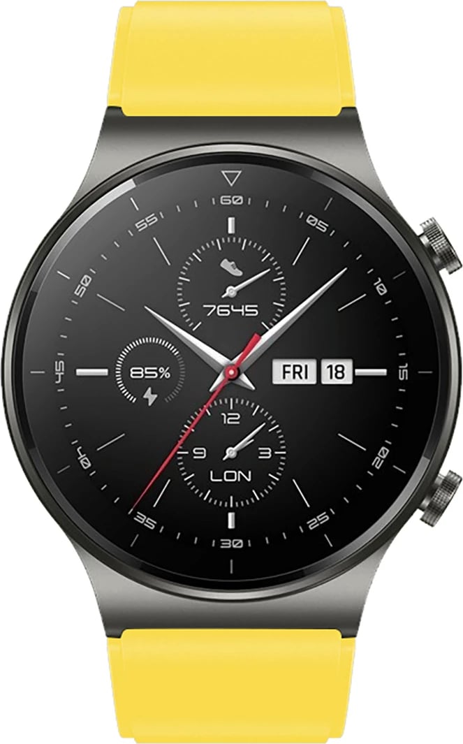 Rrip silikoni për orë Huawei Hurtel, për Watch GT 2/3/4/2 Pro/3 Pro/4 Pro/GT 2e 46mm, e verdhë