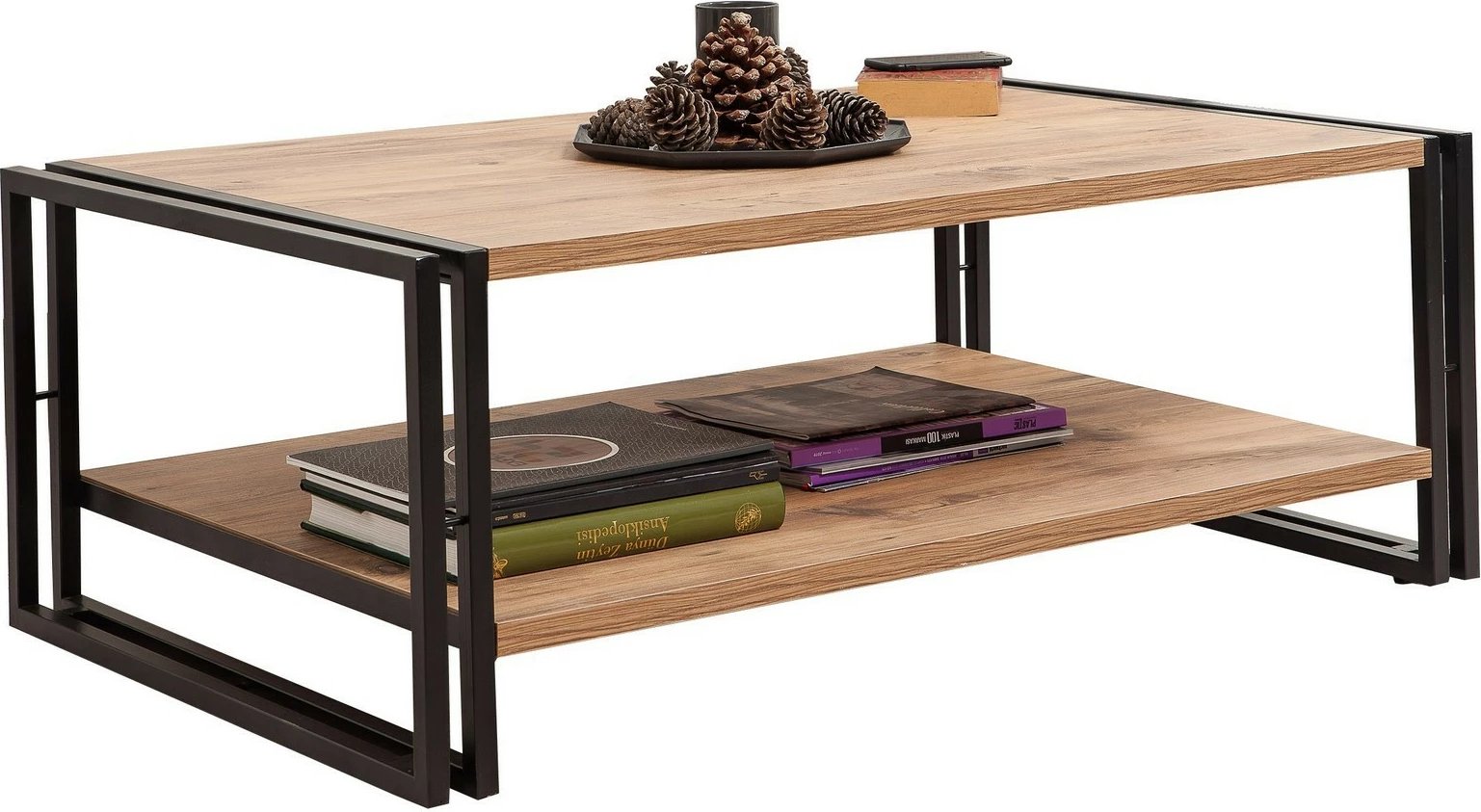 Tavolinë kafeje Hanah Home, Cosmo Rectus, ngjyrë Atlantic Pine dhe e zezë