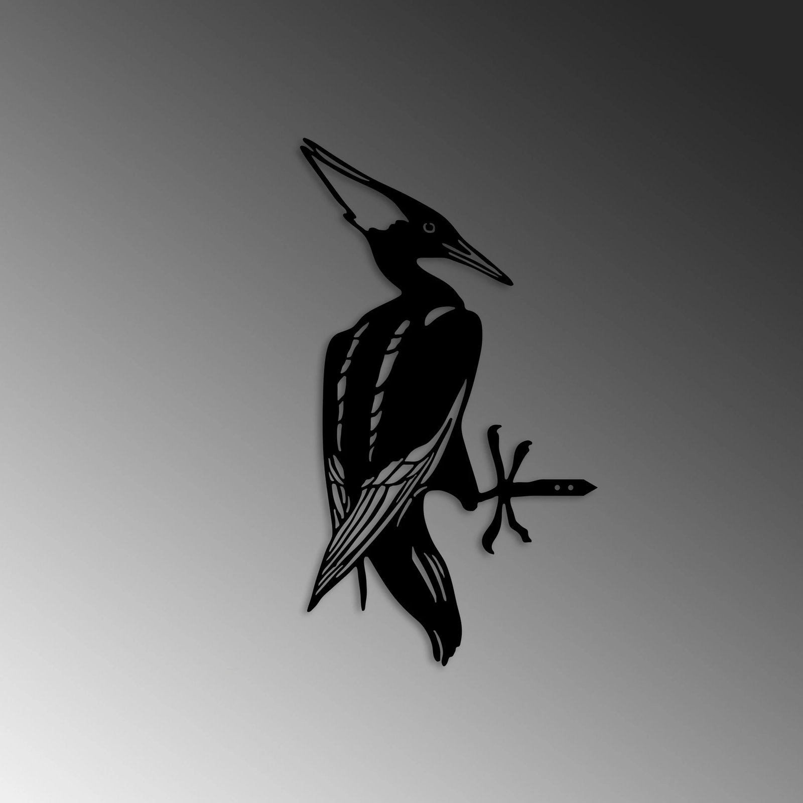 Dekor për kopsht, zog në degë, ngjyrë e zezë, Aberto Design, 22x40cm