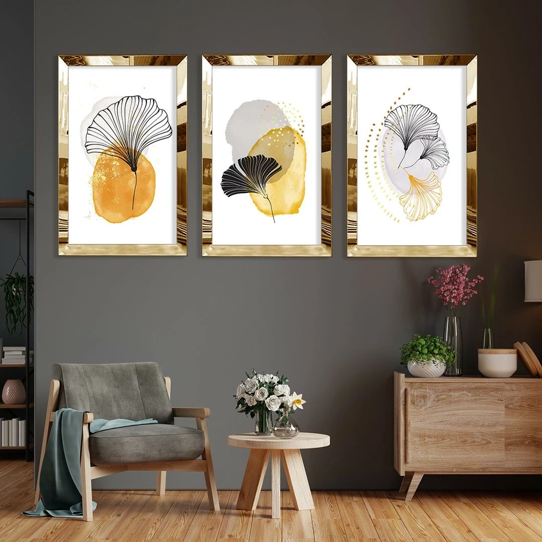 Pikturë dekorative MDF-Plexiglass (3 copë), Wallity, Huhu395, 50x70 cm