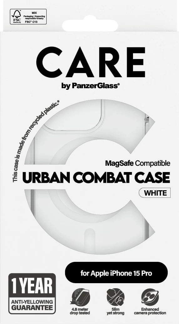 Mbështjellës PanzerGlass CARE Case Flagship MagSafe për iPhone 15 Pro, transparent