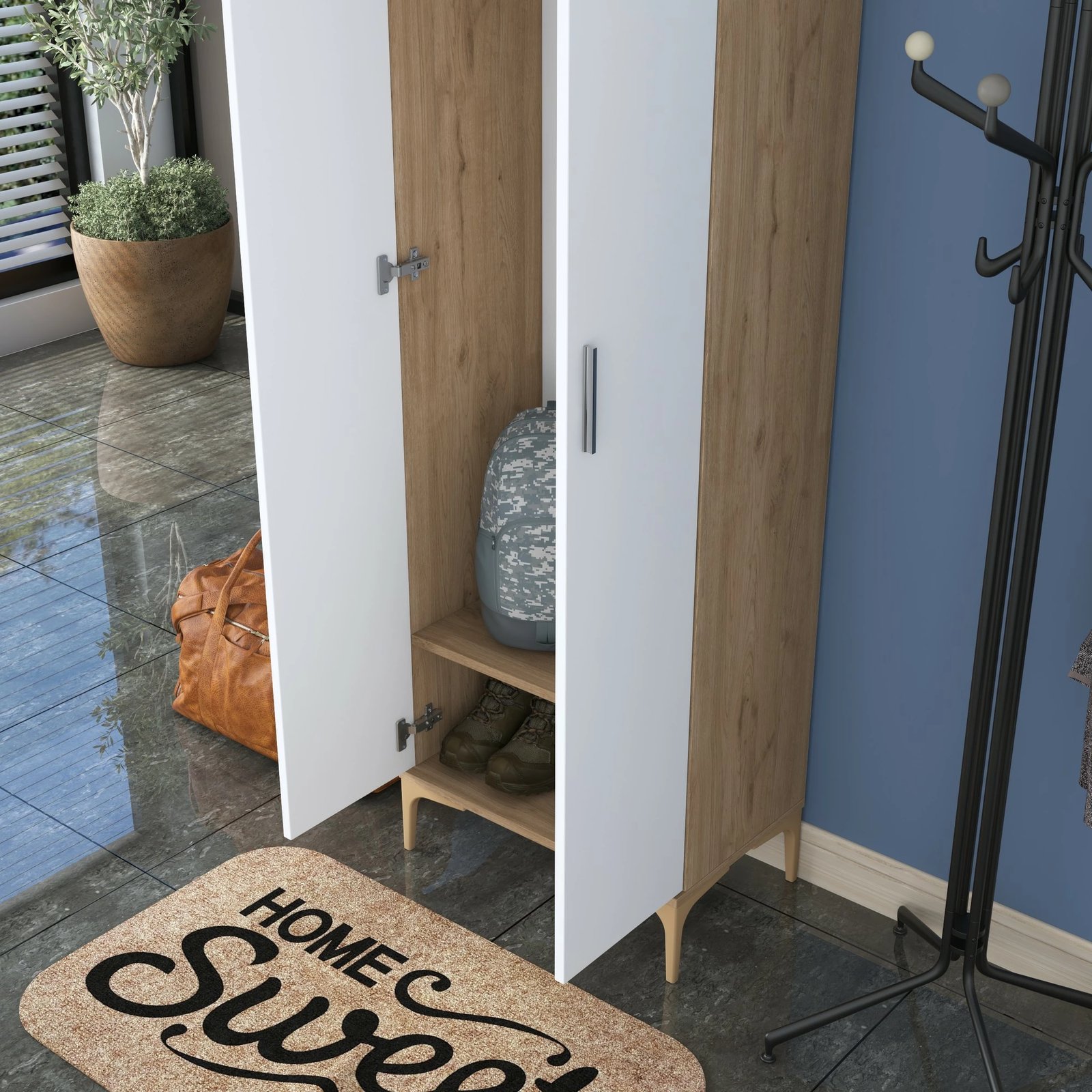 Stendë korridori Hanah Home, EA111 - 2703, ngjyrë arre dhe e bardhë