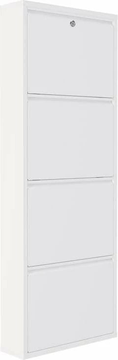 Dollap këpucësh Skye Decor, metal, 4 pjesë, me kyç, e bardhë