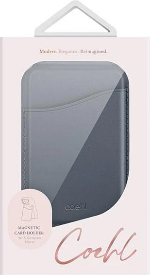 Portofol magnetik për telefon UNIQ Coehl Esme me pasqyrë dhe mbajtëse, Blu e errët