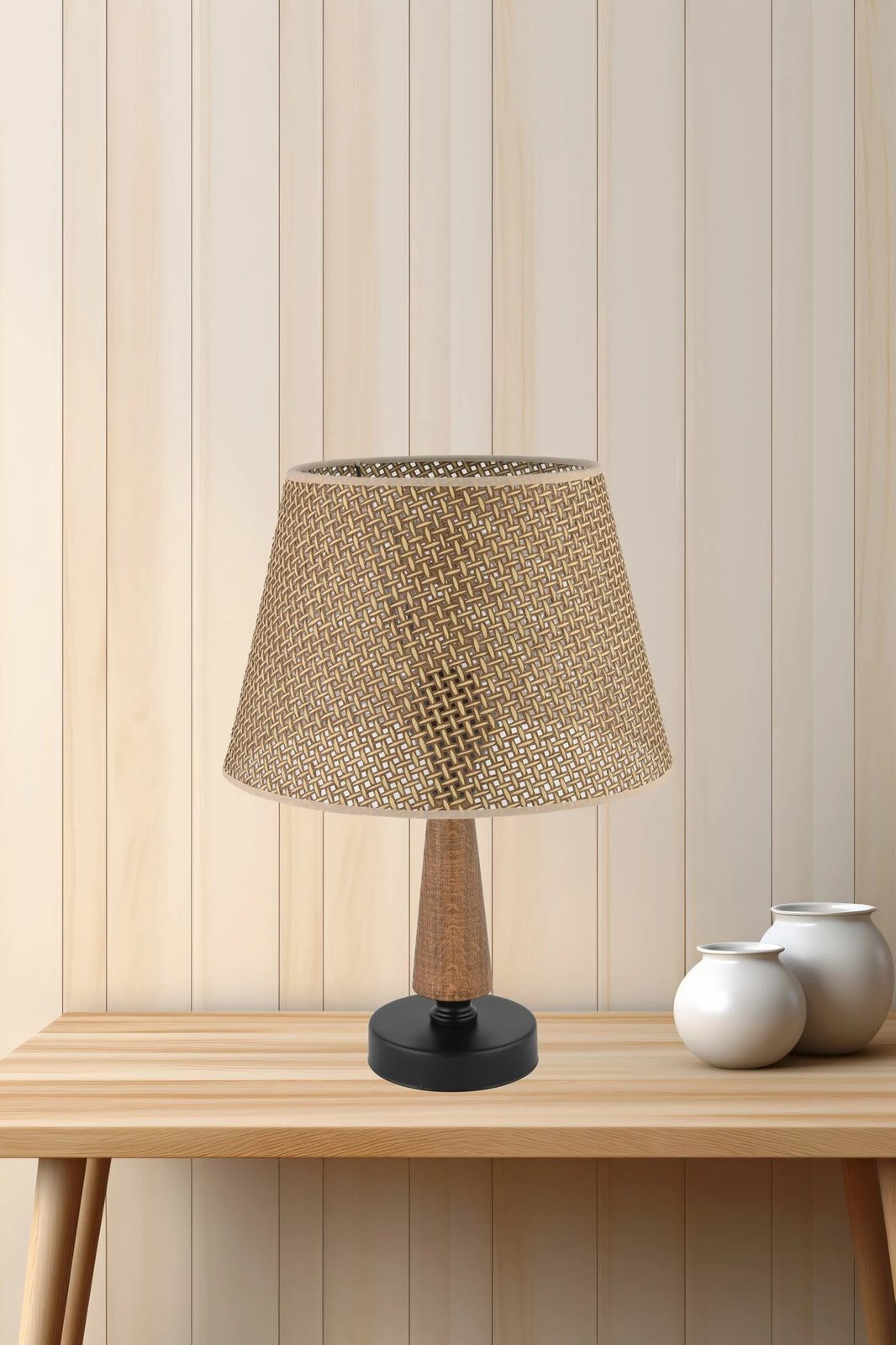 Llambë tavoline Opviq, 302 Hazeran, ngjyrë deve, kafe, e zezë