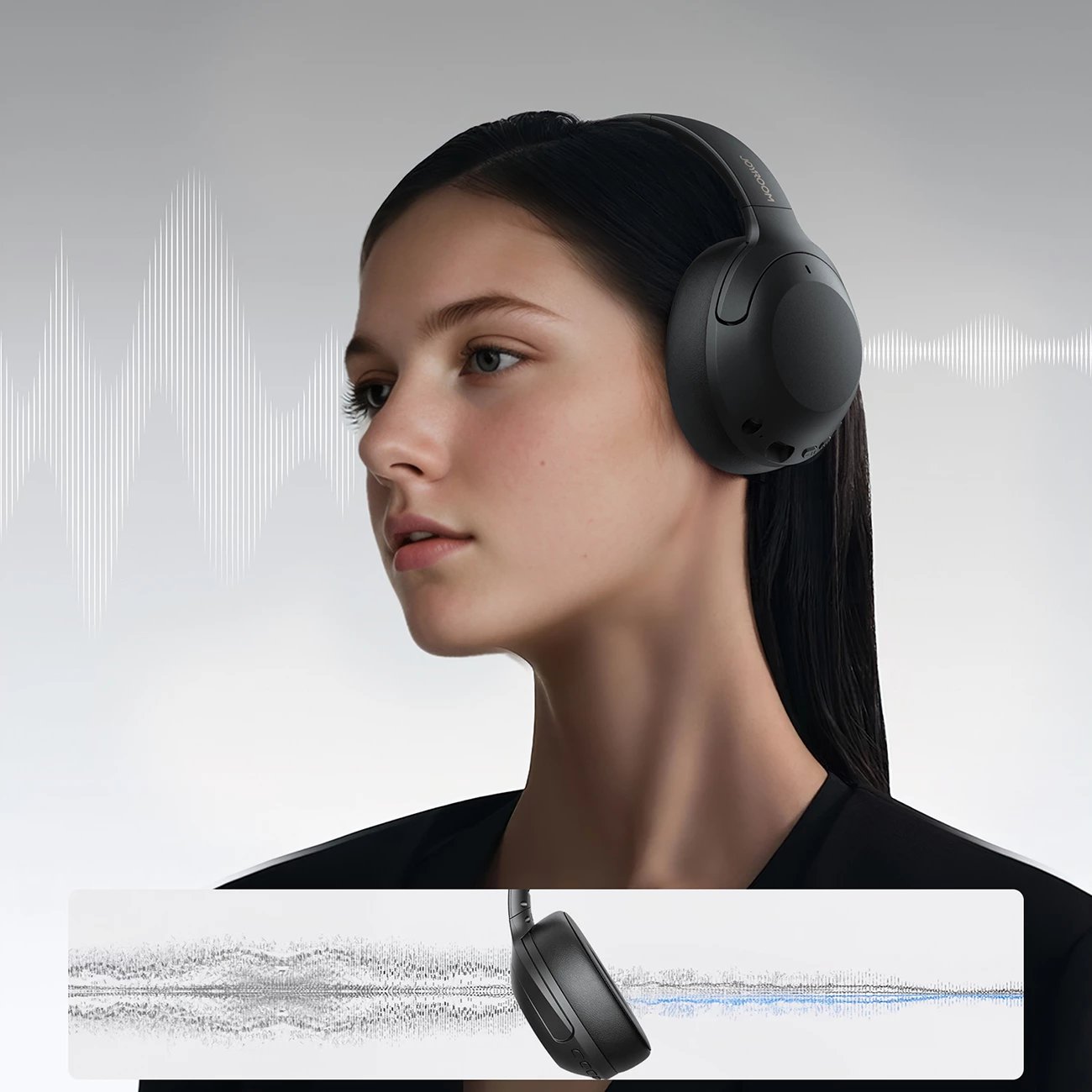 Kufje wireless Joyroom J-Head Series JR-JH2 me ANC, Bluetooth 5.4, të zeza